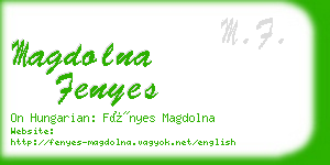 magdolna fenyes business card